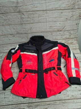 Vintage HJC Red Black Motorcycle Riding Jacket Size Men XL